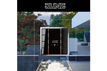 「JUNG」　 A switch device that controls wasted energy.