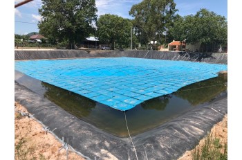 Lining Pond with Floating Lids 