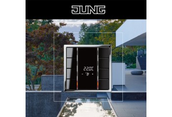 「JUNG」　 A switch device that controls wasted energy.