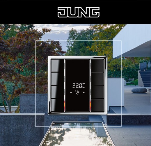 「JUNG」　 A switch device that controls wasted energy.